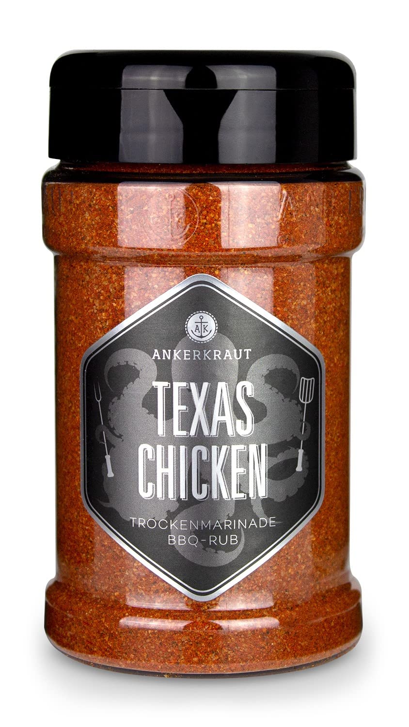 Detalle de Ankerkraut Texas Chicken BBQ Rub – Gewürzmischung für Hähnchen, Wings & Pulled Chicken, 230 g im Streuer