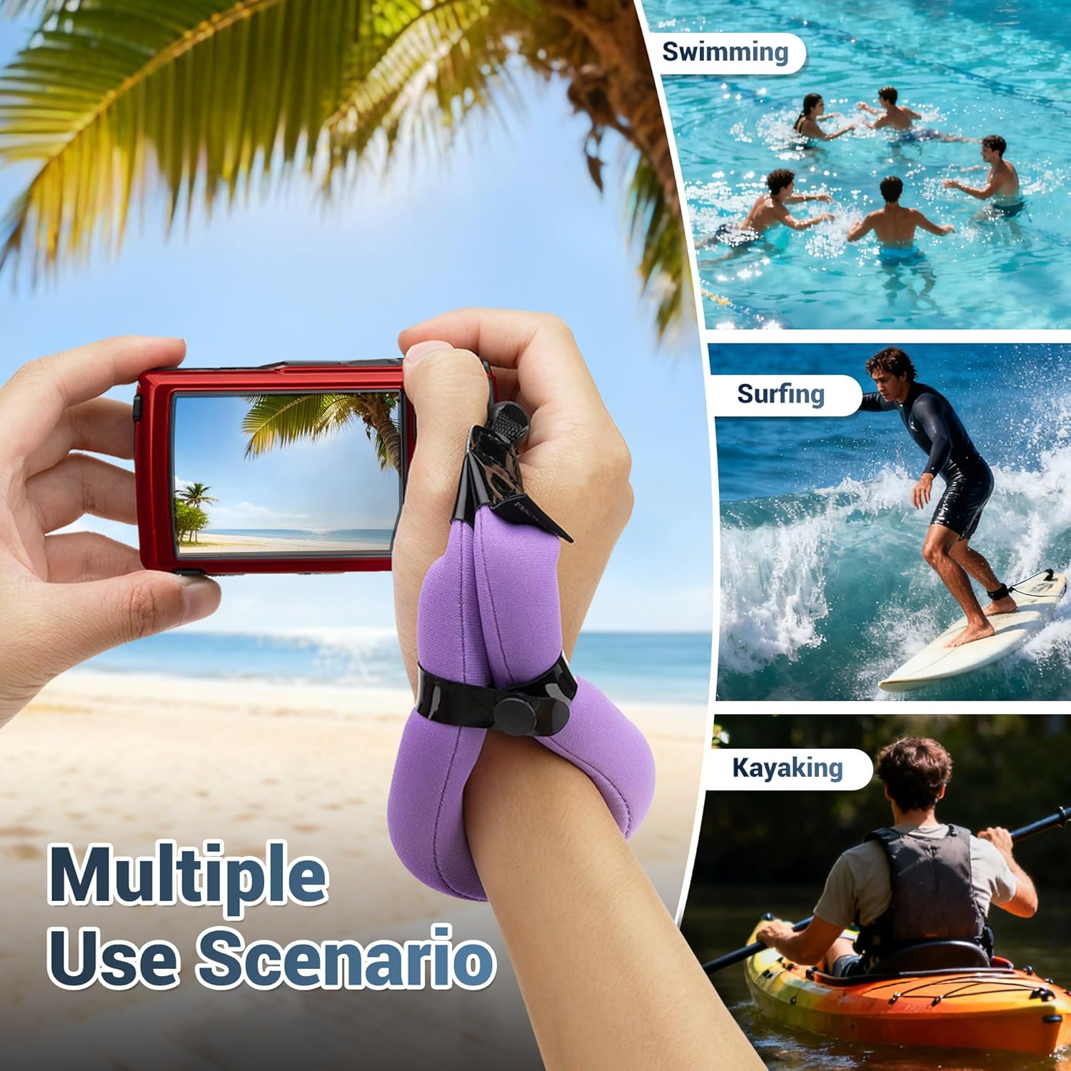 Thumbnail 4 de JJC Floating Wrist Strap for Underwater Cameras (Olympus TG-5/TG-6, Nikon W300, GoPro & more)