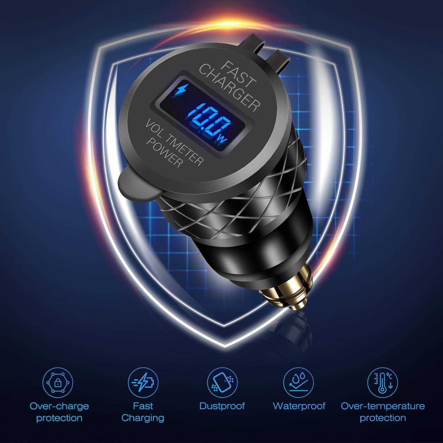 Thumbnail 6 de Din Hella Plug vers USB Chargeur Adaptateur 45 W PD3.0 / 18 W QC3.0 pour moto 12–24 V, étanche avec voltmètre LED