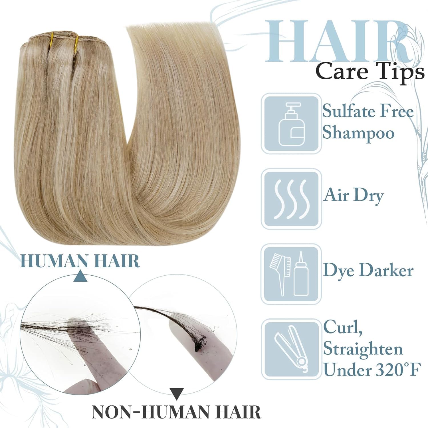 Thumbnail 5 de RUNATURE Echthaar Clip Blond 45 cm