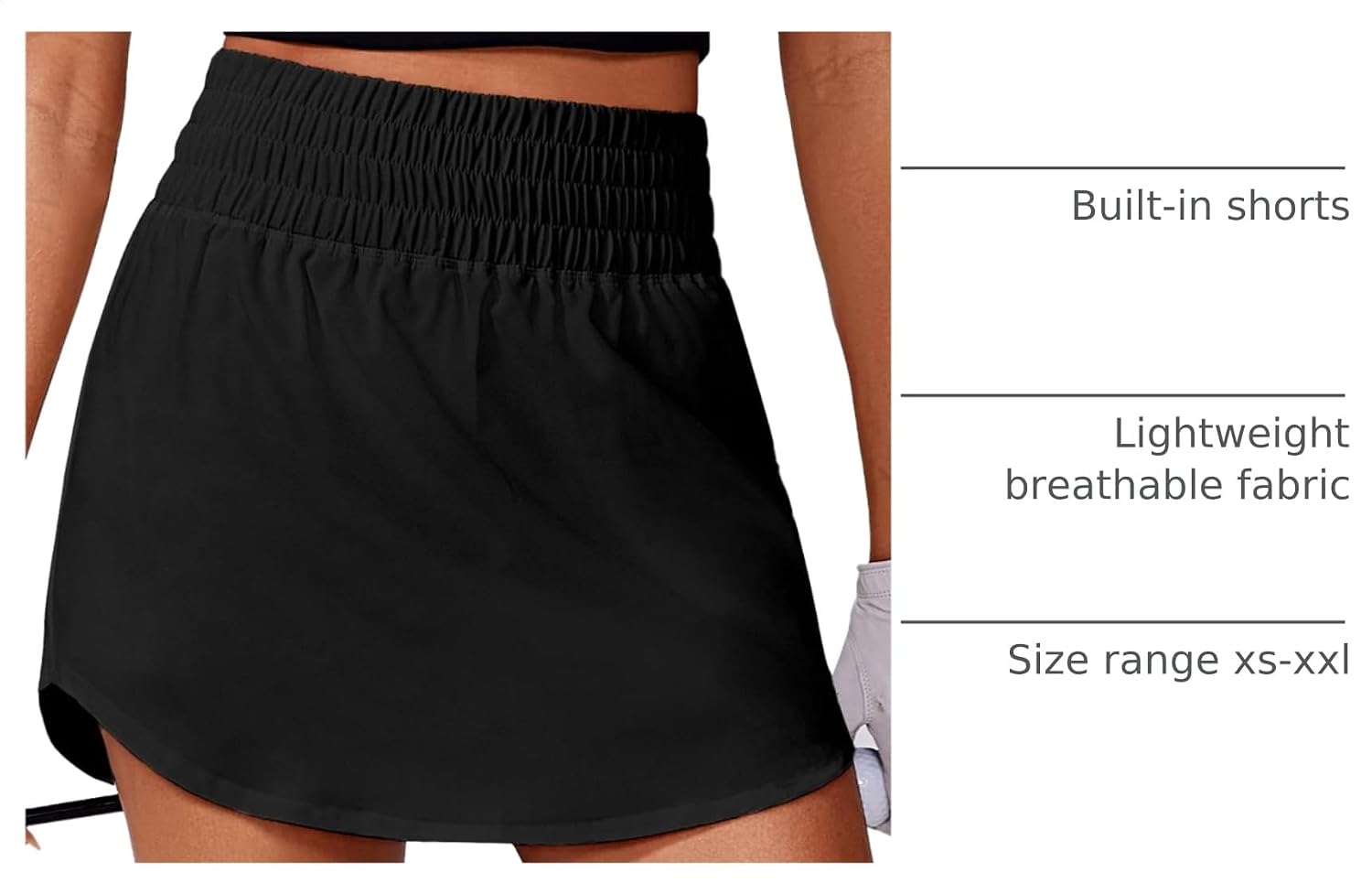Thumbnail 3 de PINSPARK Women's Golf Skirt Skort with High Elastic Waist, 2 Pockets and Curved Hem