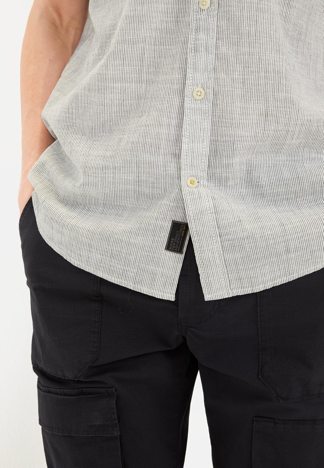 Detalle de Camel Active Herren Kurzarmhemd mit Strukturmuster