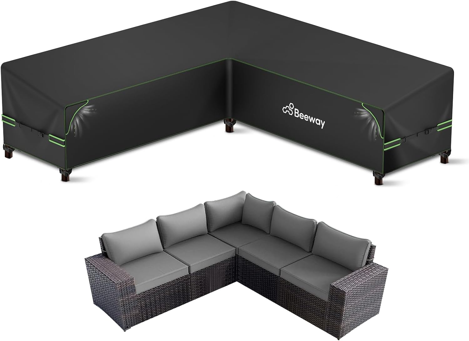 Detalle de BEEWAY L Shape sofa cover 215x87cm