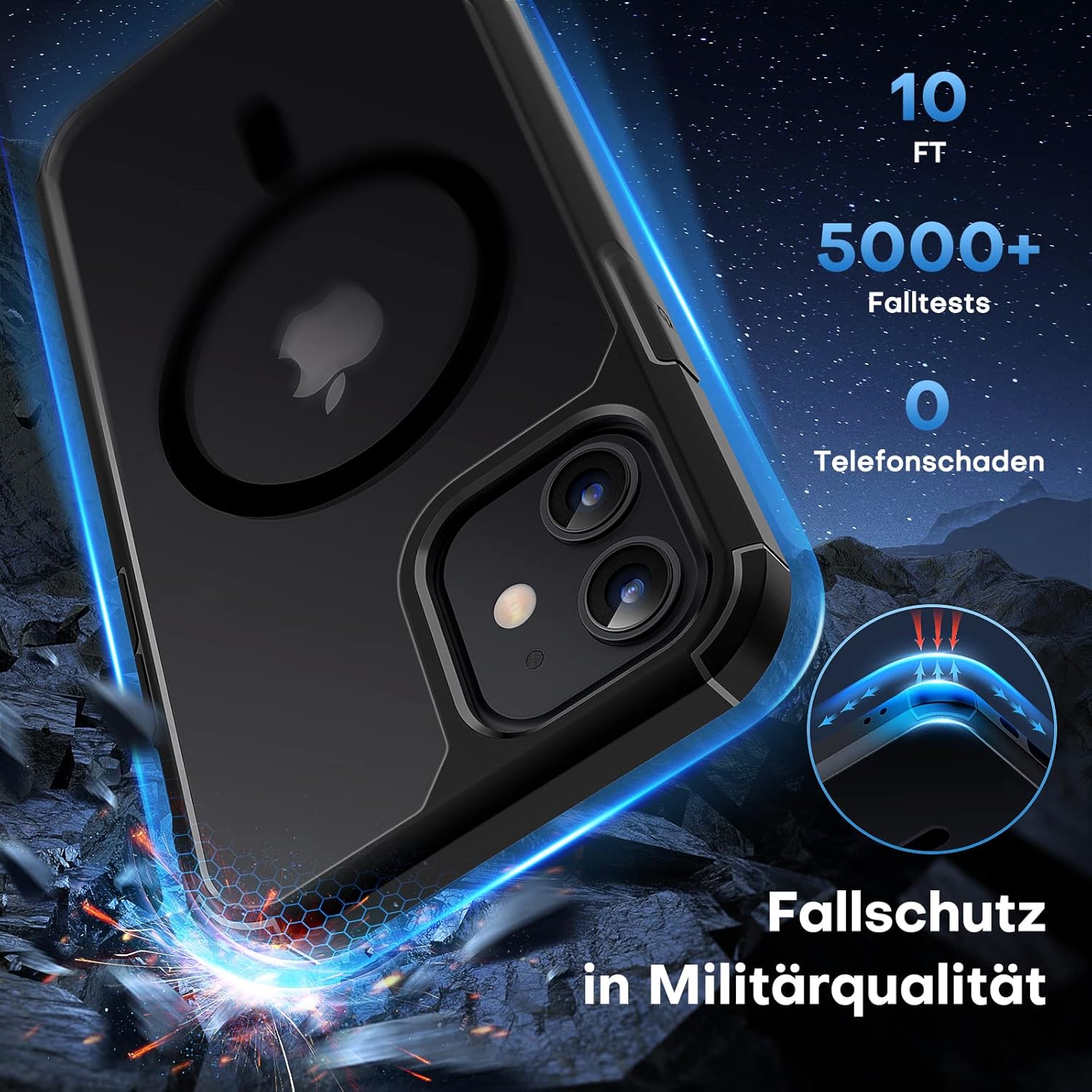 Thumbnail 2 de TAURI Magnetic Case for iPhone 12/12 Pro with Screen Protector – Military-Grade, Not Yellowing, Slim & Shockproof
