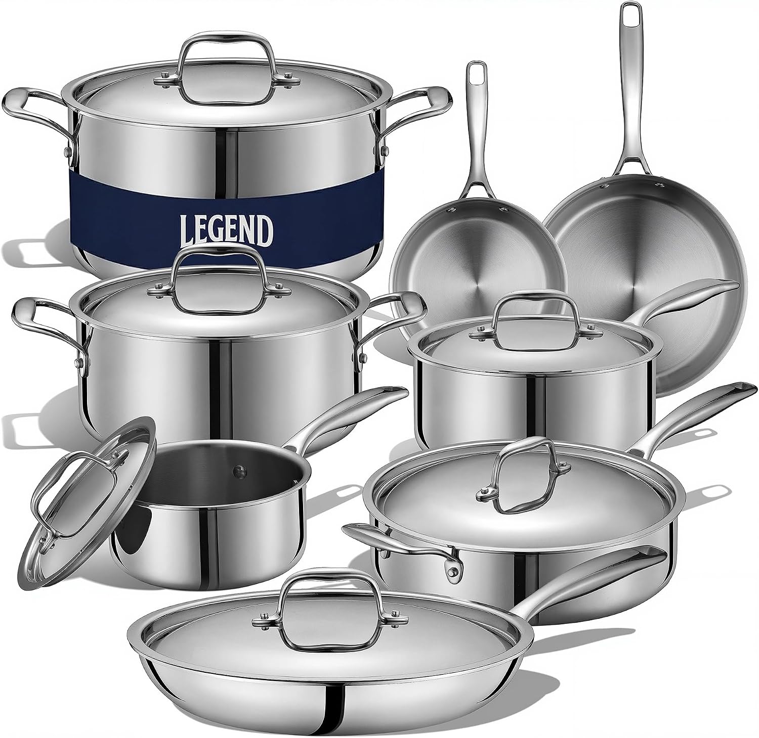Detalle de LEGEND COOKWARE 12-Piece 5-Ply Stainless Set