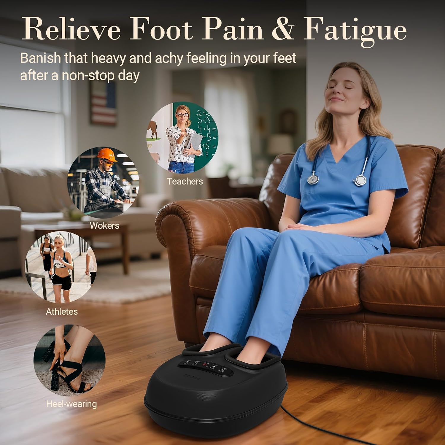Detalle 1 de CuPiLo CPL-5551R Heated Shiatsu Foot Massager with Adjustable Heat