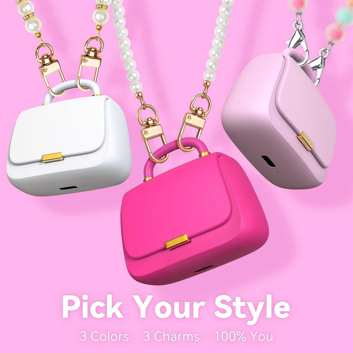 Thumbnail 6 de ANCwear Pearl White Wireless Earbuds for Women and Teens – Clean Girl Aesthetic with Handbag Case
