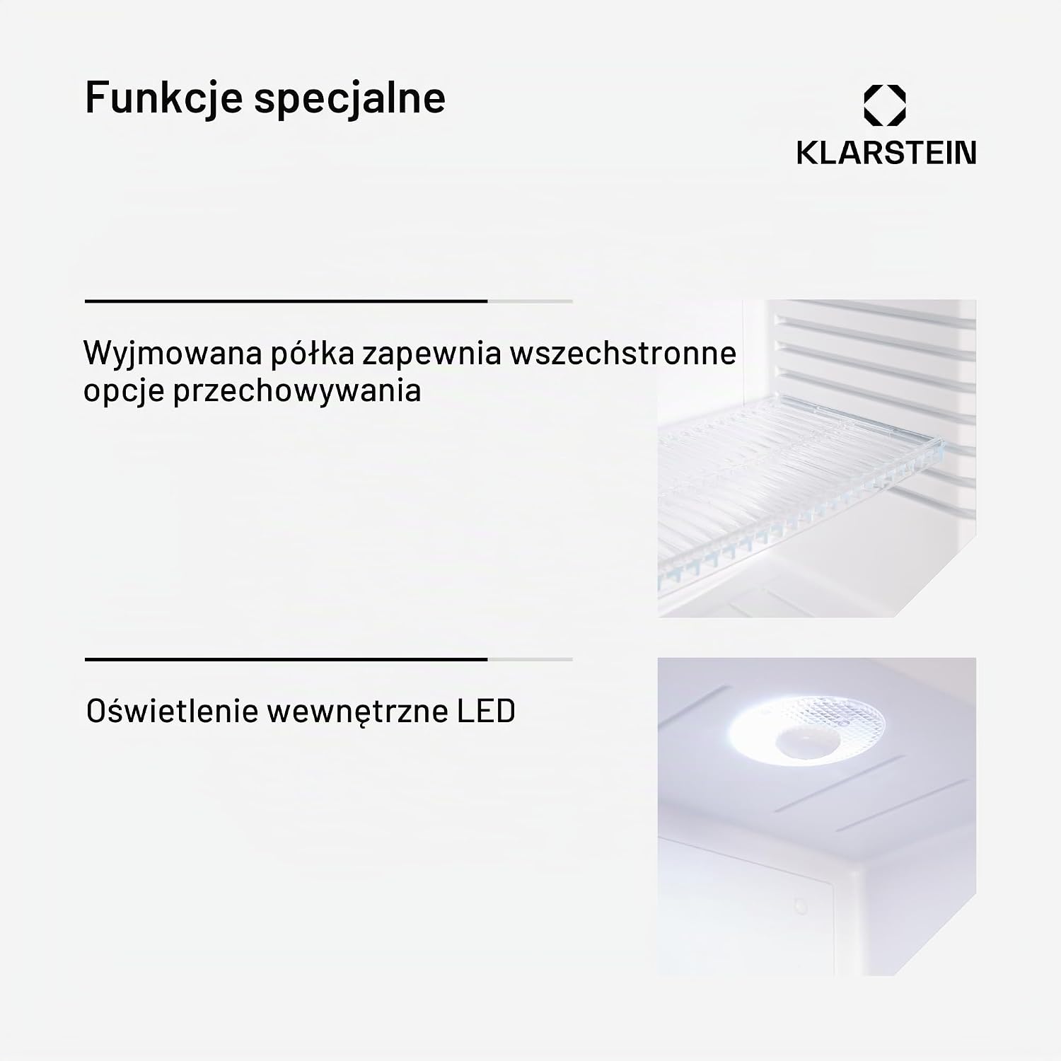 Detalle de Klarstein 10039904 – mini lodówka 23 l ze szklanymi drzwiami, 12–18°C