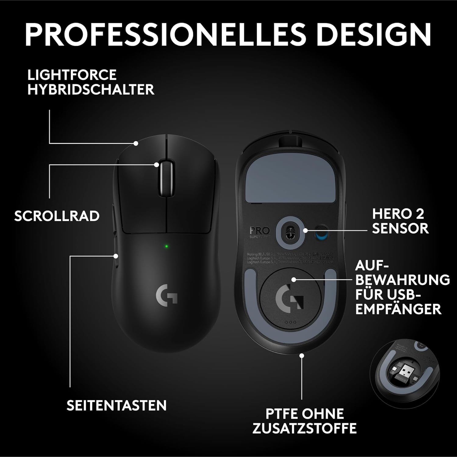 Thumbnail 5 de Logitech G PRO X Superlight 2 SE – kabellose Gaming-Maus, 60 g, 5 Tasten, 44K-DPI, 8.000 Hz