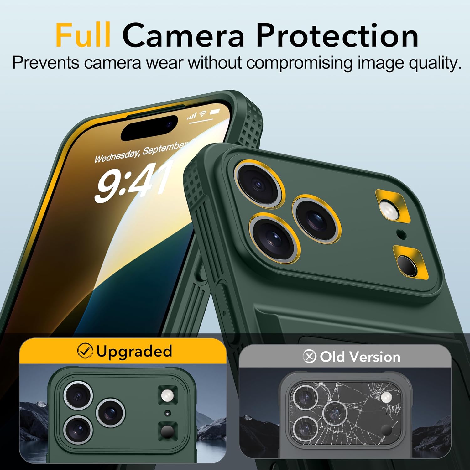 Detalle de Oterkin iPhone 17 Pro Max Wallet Case with Card Holder, Stand & RFID Blocking