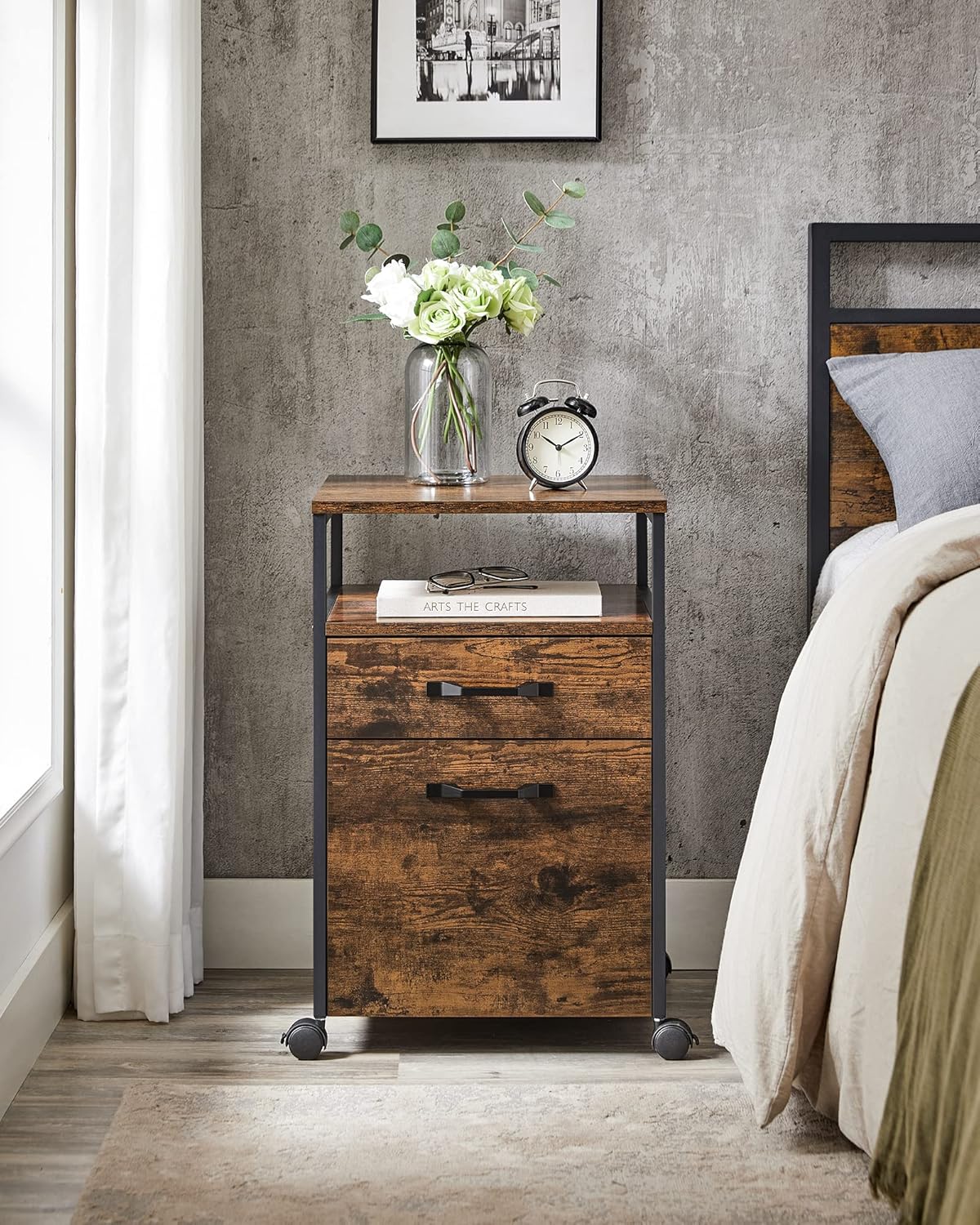 Detalle 2 de VASAGLE mobile file cabinet with 2 drawers