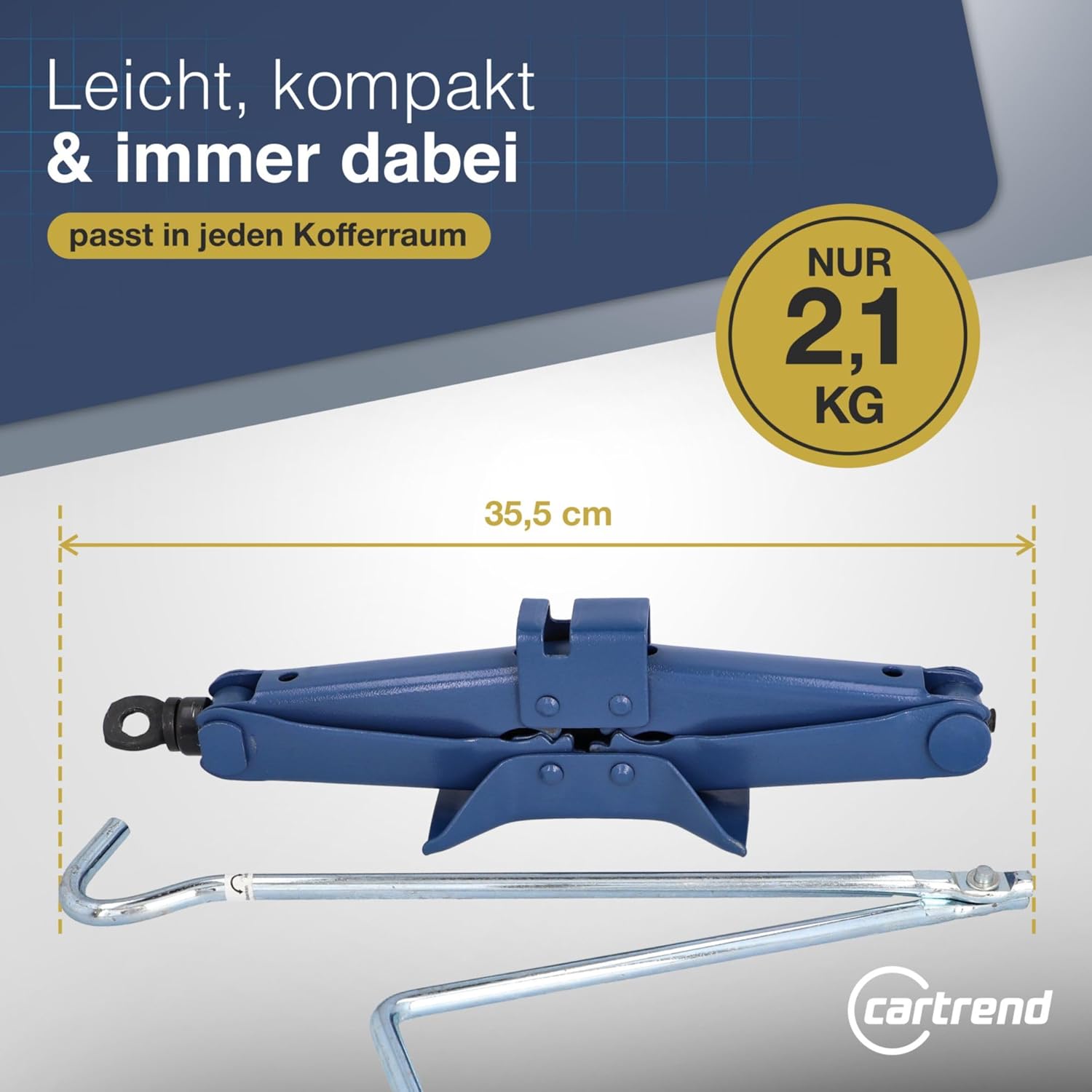 Detalle de Cartrend Scherenwagenheber – Tragkraft bis 1000 kg aus Qualitätsstahl
