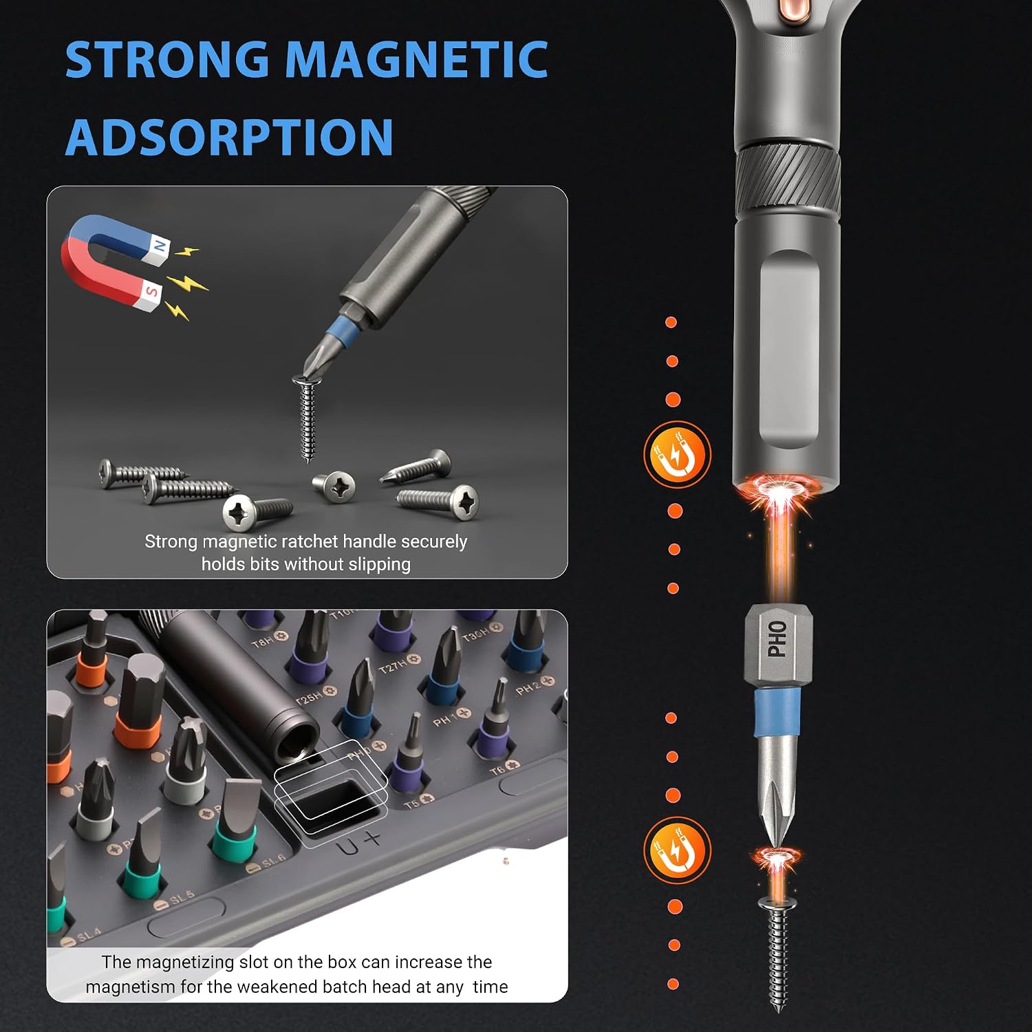 Detalle de Asnish Rs34-1mb 42-in-1 Magnetic Precision Screwdriver Set
