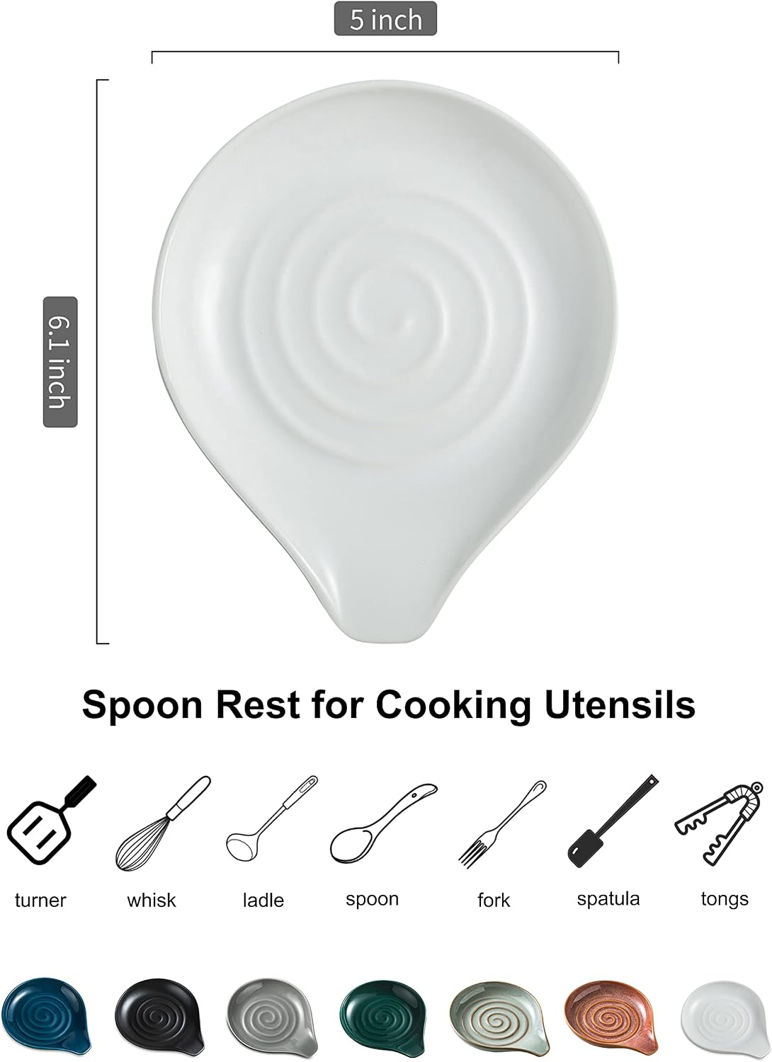 Detalle de LAUCHUH Ceramic Spoon Rest