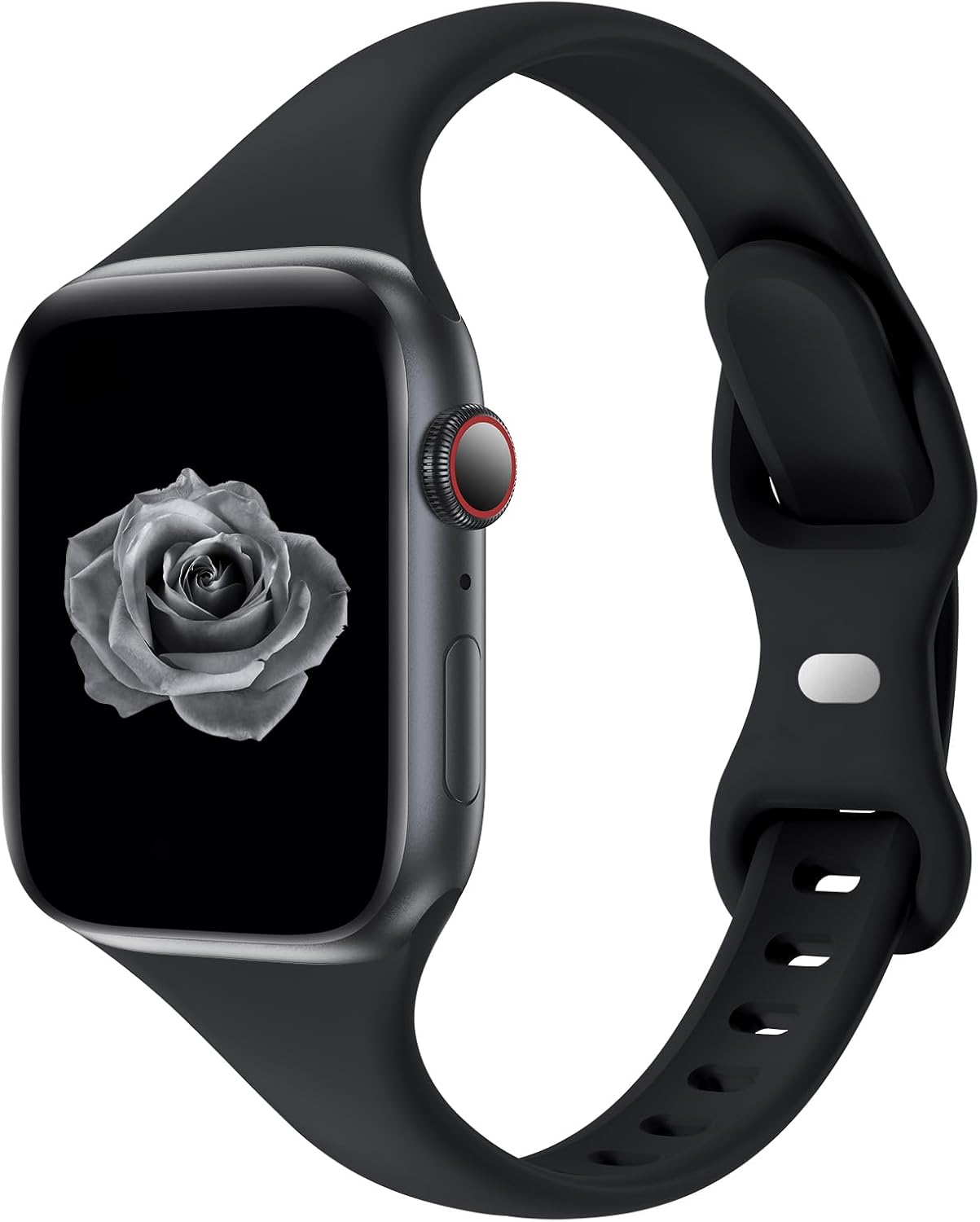 Detalle de Thin Slim Band Compatible with Apple Watch 45mm, silicone strap