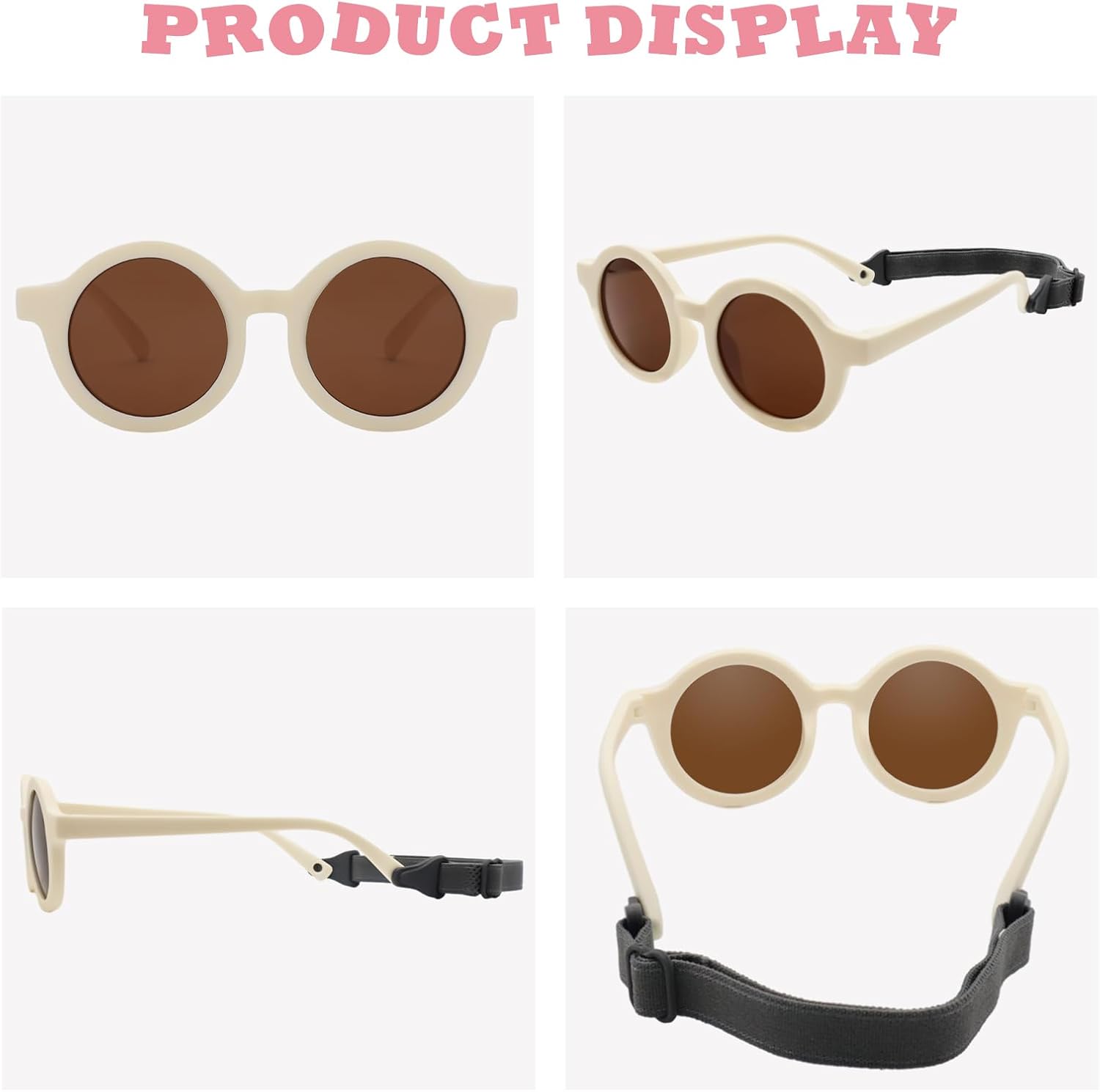 Thumbnail 1 de LOJUDI Baby Sunglasses 0-24 Months with Adjustable Strap – Polarised UV400 Round Frames