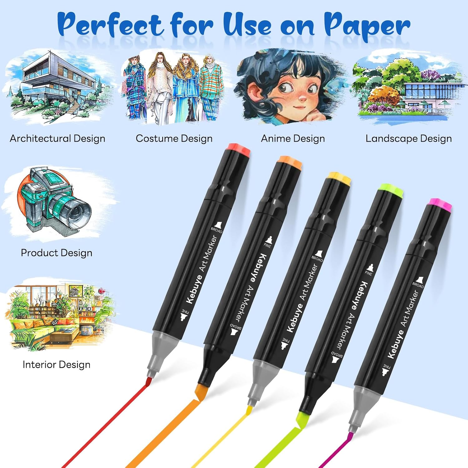 Thumbnail 5 de Kebuye Markers Set 120 Colours