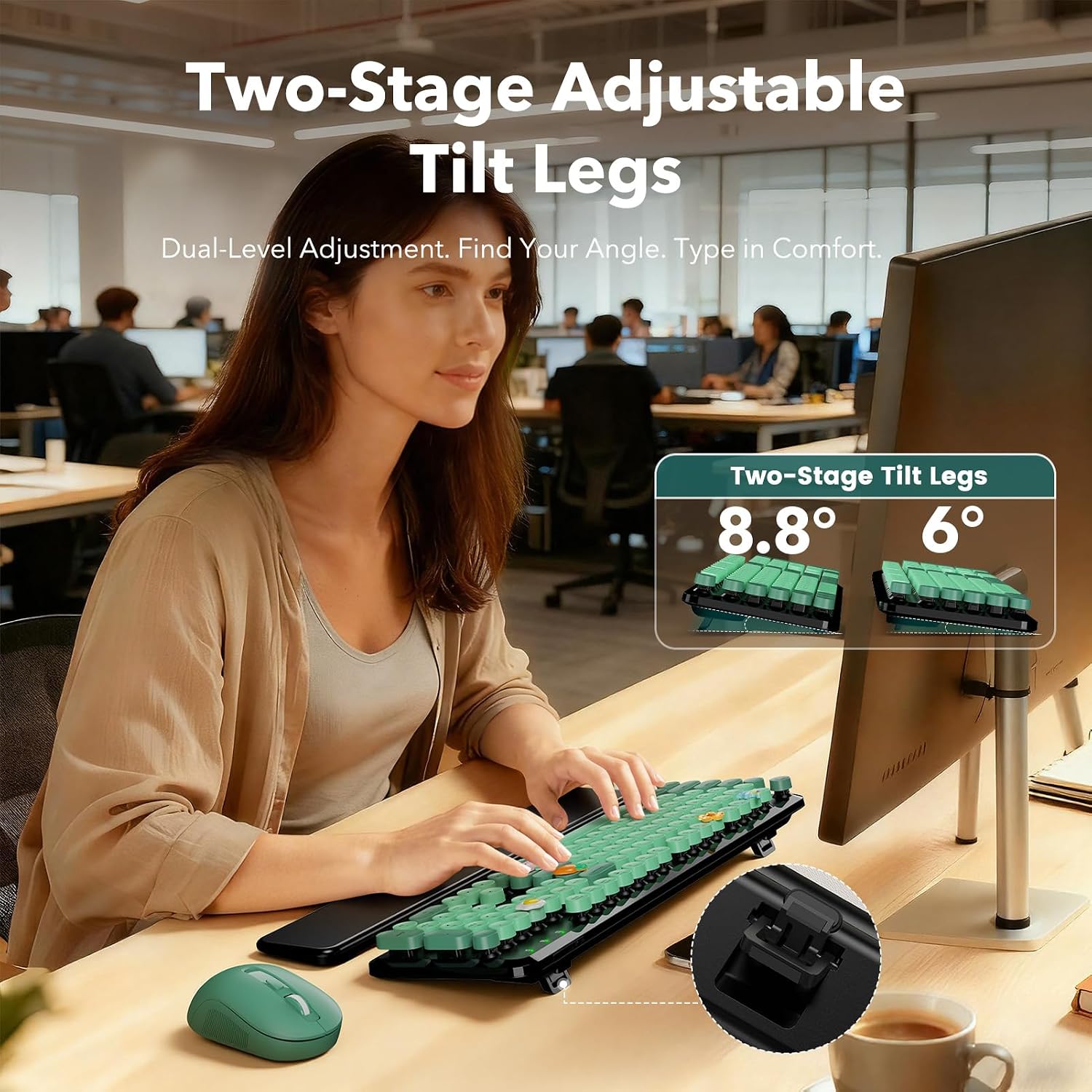 Detalle de Wireless Keyboard Combo Round Keycaps