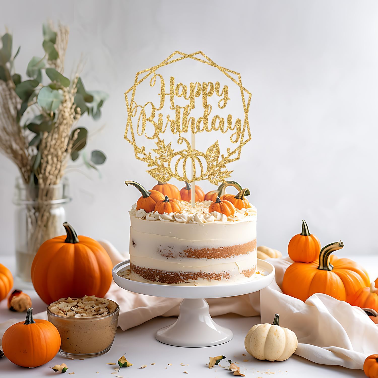 Thumbnail 4 de Pumpkin Birthday Cake Topper, 5.9-Inch Sticks