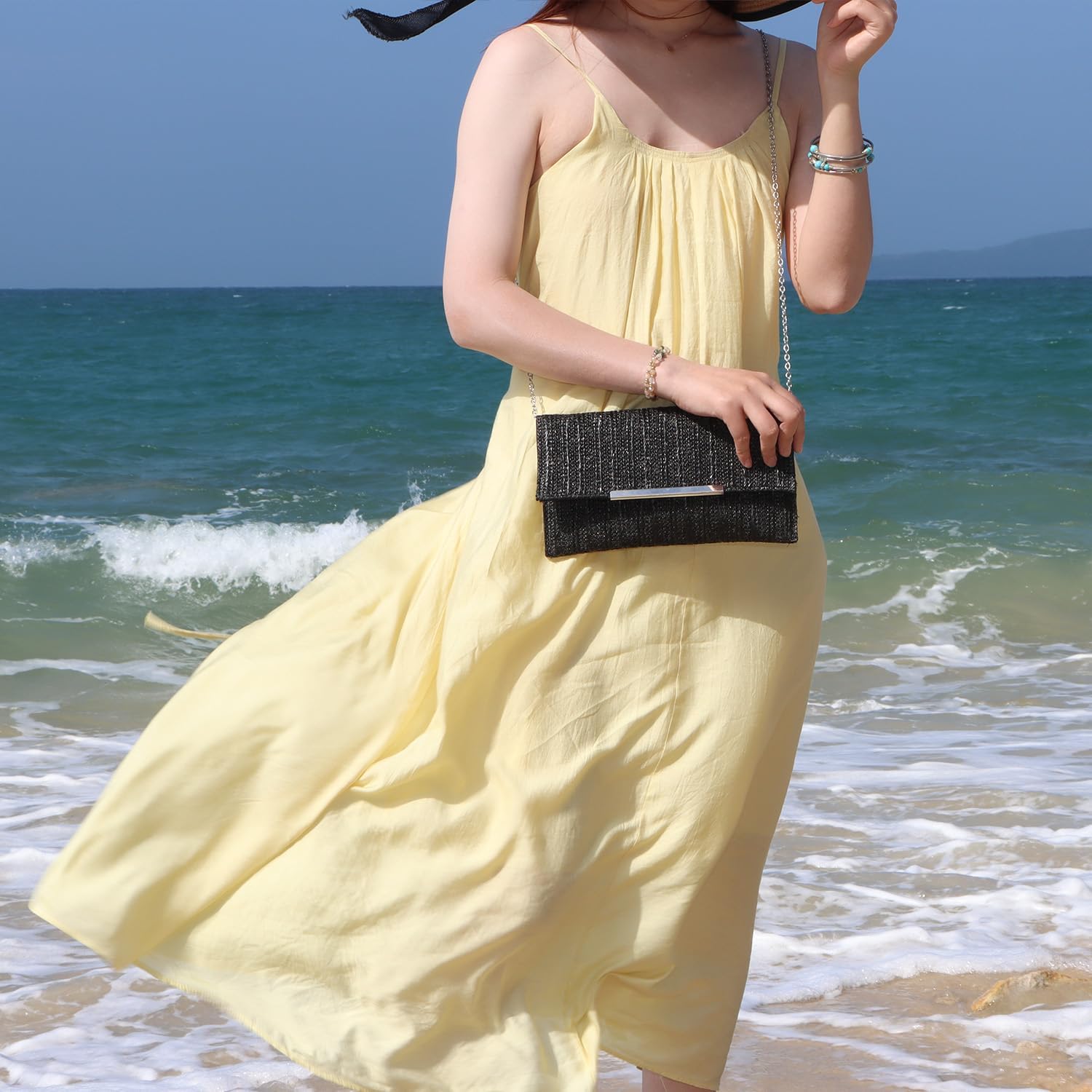 Thumbnail 6 de EVEOUT Clutch de Paja Mujer Bolso de Fiesta y Playa