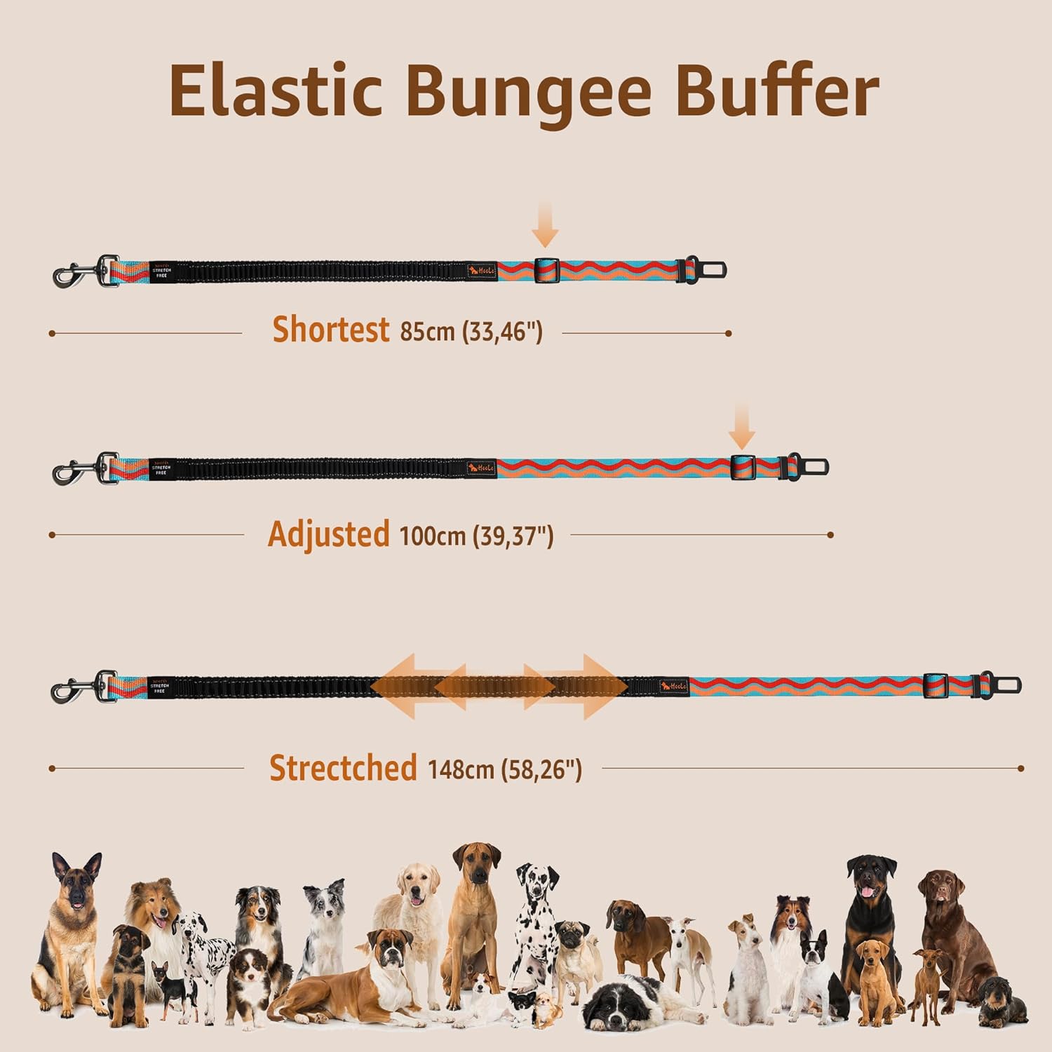 Thumbnail 5 de AYADA Dog Seat Belt adjustable 1m for cars