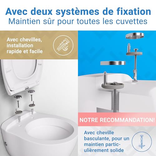 Thumbnail 3 de LOBENSWERK Abattant WC avec frein de chute – montage facile, duroplast antibactérien UV résistant