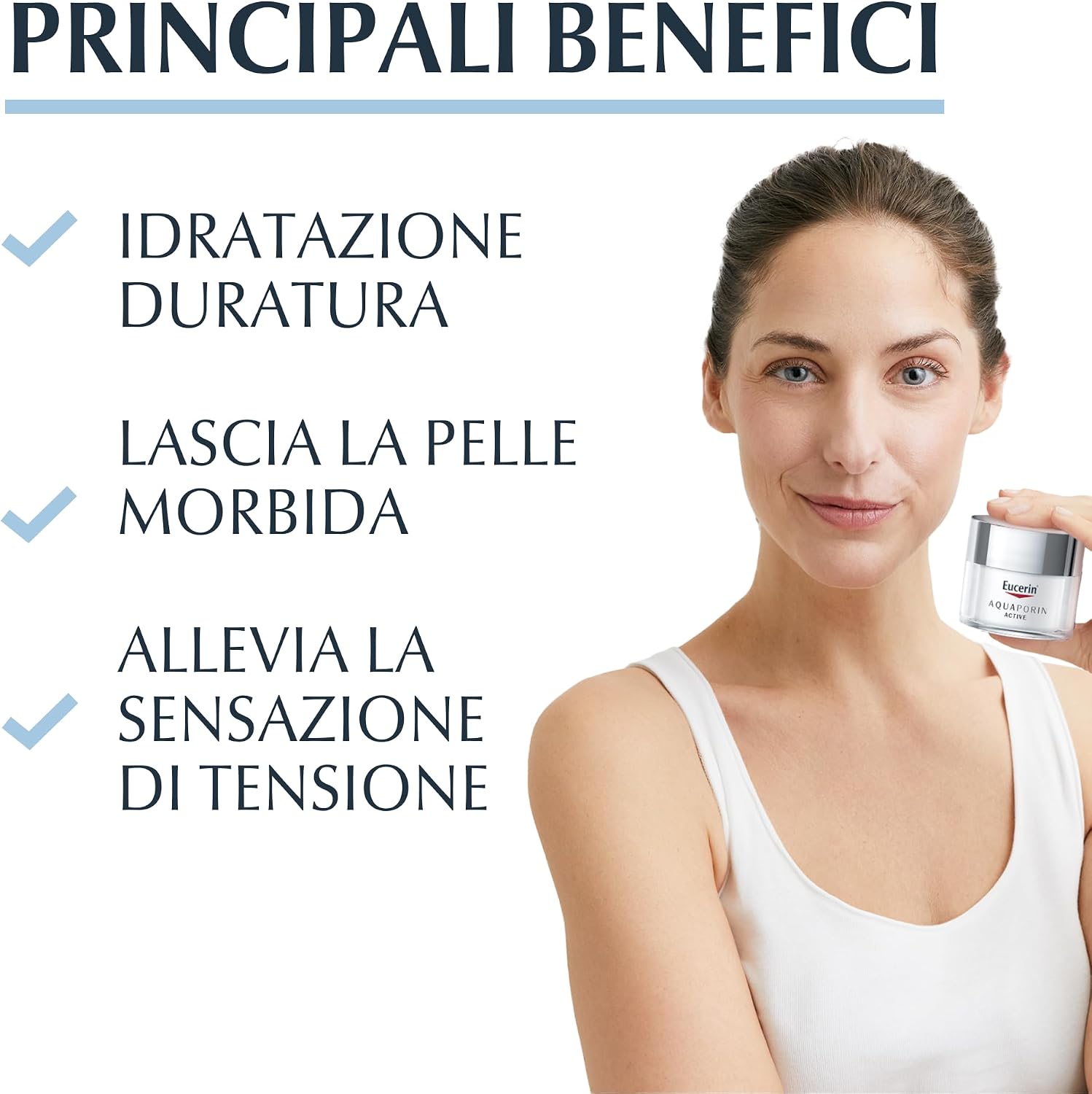 Detalle de Eucerin AQUAporin Active Crema per Pelle Secca 50 ml: idratazione fine fino a 24 ore