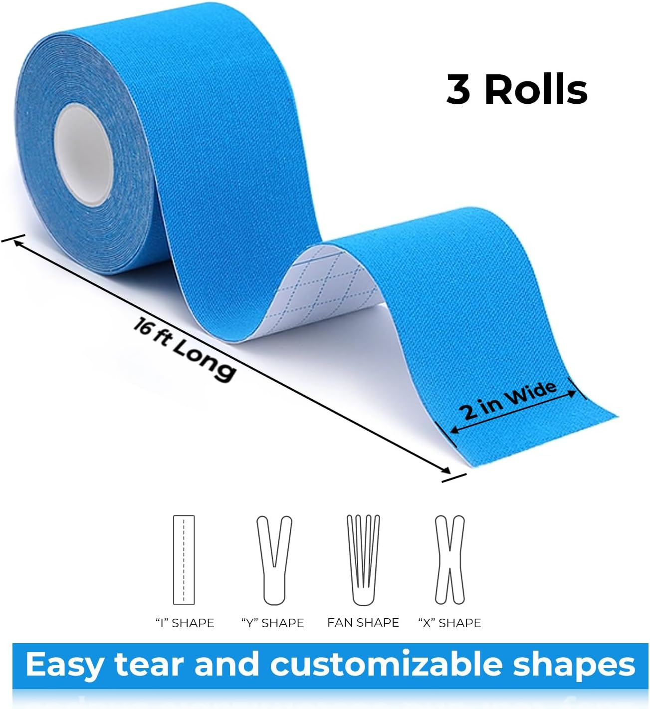 Thumbnail 5 de 3 Rollen Kinesiologie Tape – Profi Physio Tape Set 5m x 5cm, wasserfest und hautfreundlich