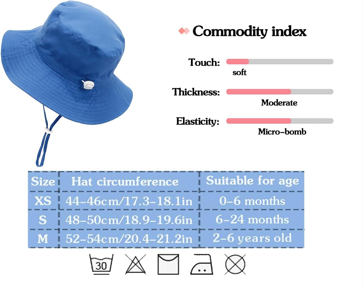 Detalle 2 de Malaxlx Baby Toddler Kids Bucket Sun Hat – UPF50+ Wide Brim for Girls and Boys