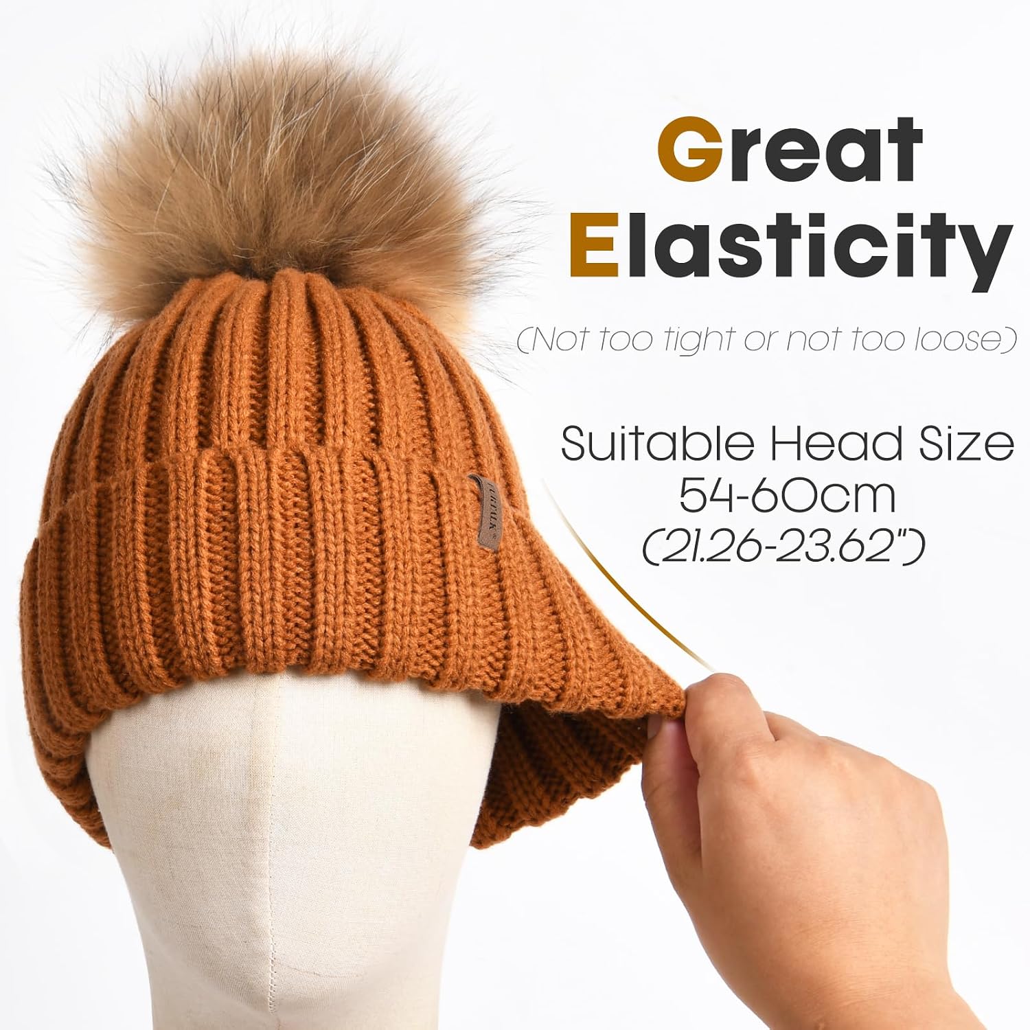 Detalle 2 de FURTALK Women's Knit Beanie, Acrylic