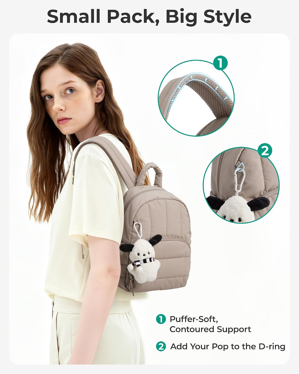 Thumbnail 4 de Bagsmart Mini Sling: Lightweight Quilted Backpack for Women