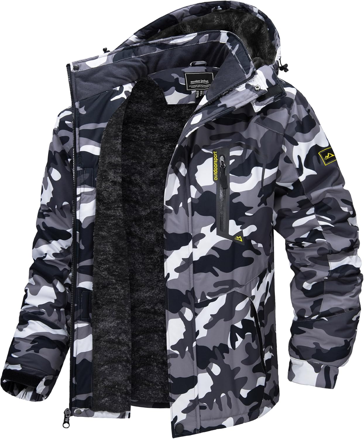 Detalle de TACVASEN Men’s Winter Skiing Jacket (Water-Resistant Fleece Lining, Insulated, Detachable Hood)