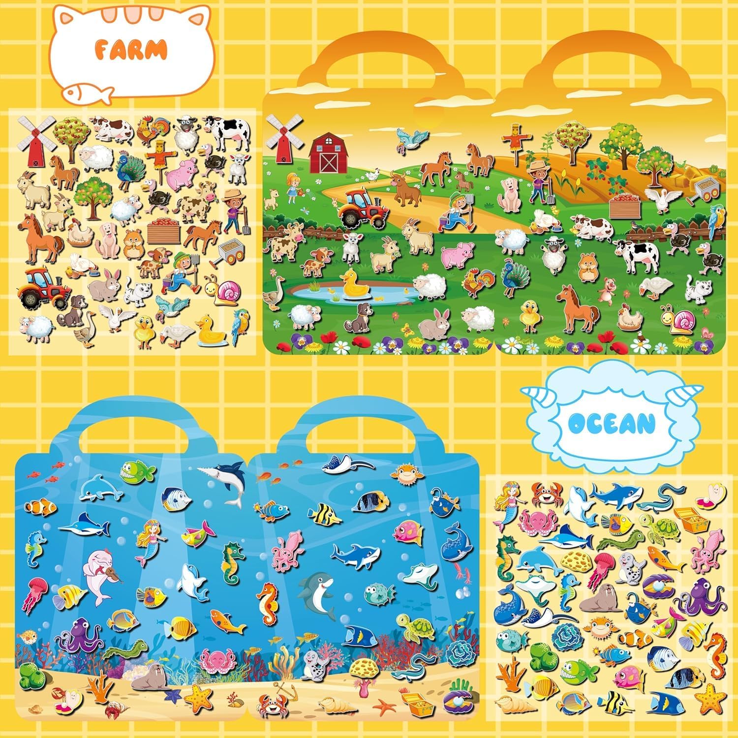 Thumbnail 4 de Kalysky 6 Pack Reusable Sticker Book 300+ stickers