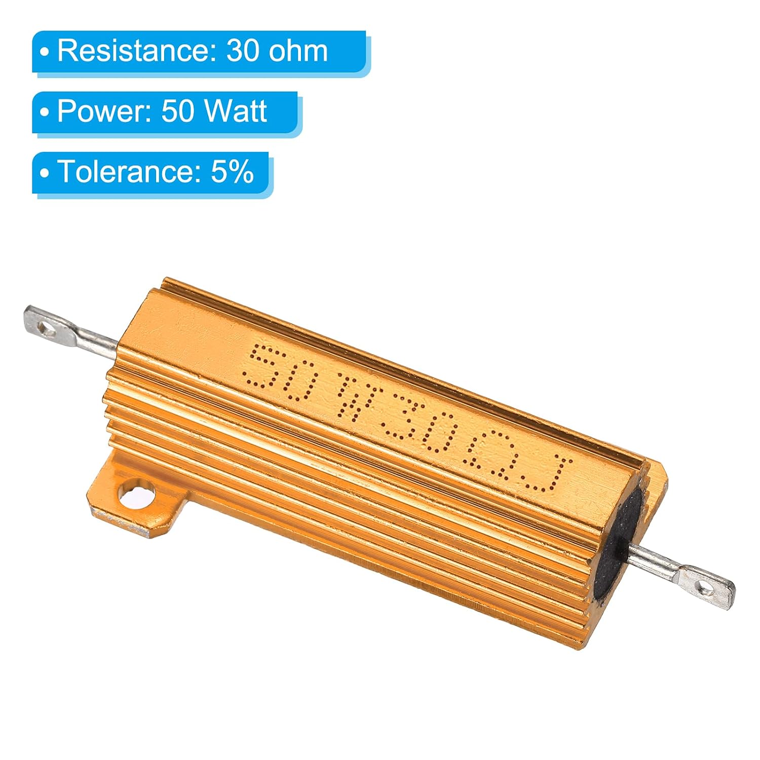 Thumbnail 3 de PATIKIL 50W 30Ω Aluminium Shell Resistor (3 Pack) – Chassis Mounted, 5% Tolerance