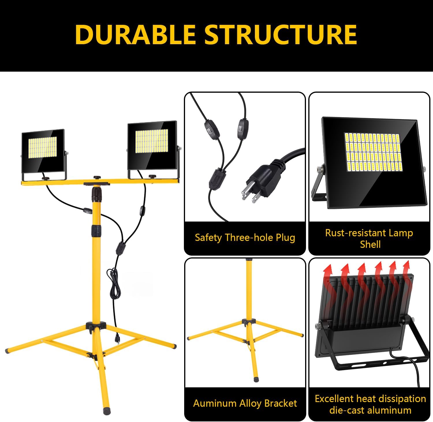 Detalle de TEXTHELL TWD120W-02 LED Work Light, 24,000 Lumens, 2 Heads, IP67