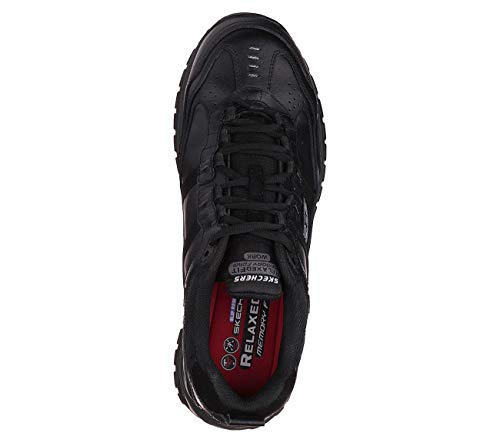 Detalle de Skechers Men's Soft Stride Grinnel M Industrial Shoe – Black Leather/Black Mesh (10 UK)