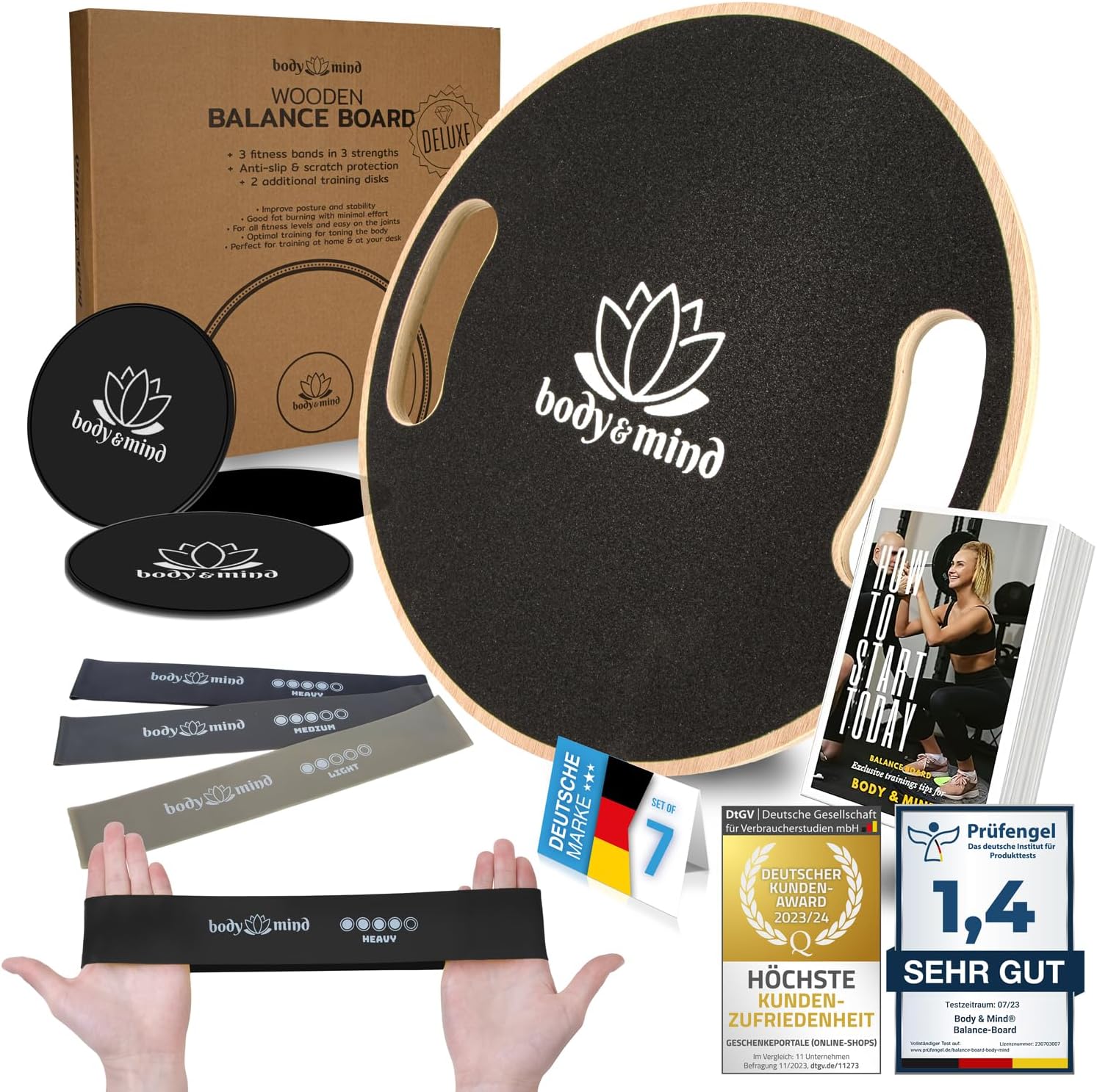 Thumbnail 6 de Balance-Board Deluxe Wackelbrett – Physiotherapie-Training mit kostenlosem E-Book