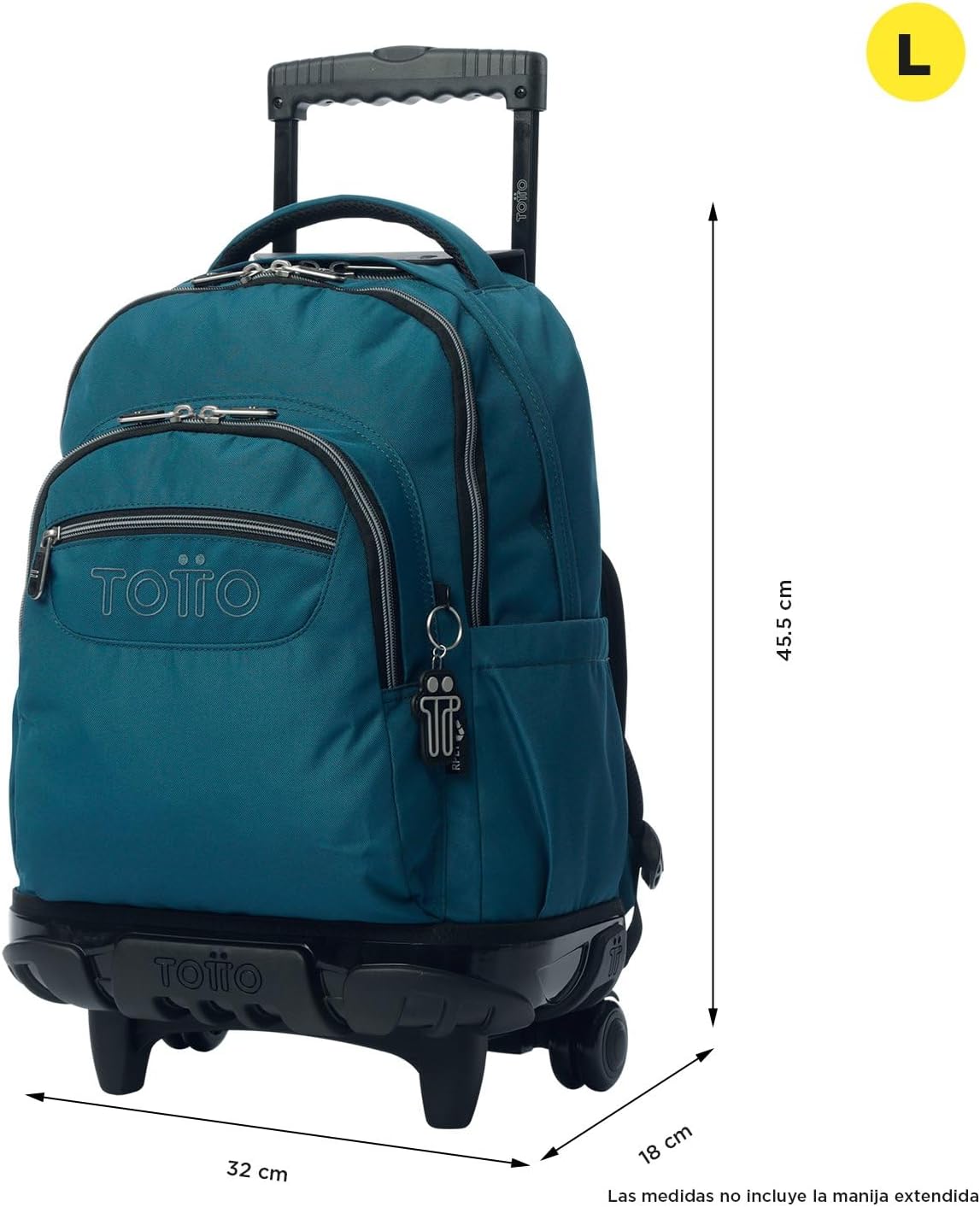 Detalle de Totto Renglones Mochila escolar con ruedas 26,21 L