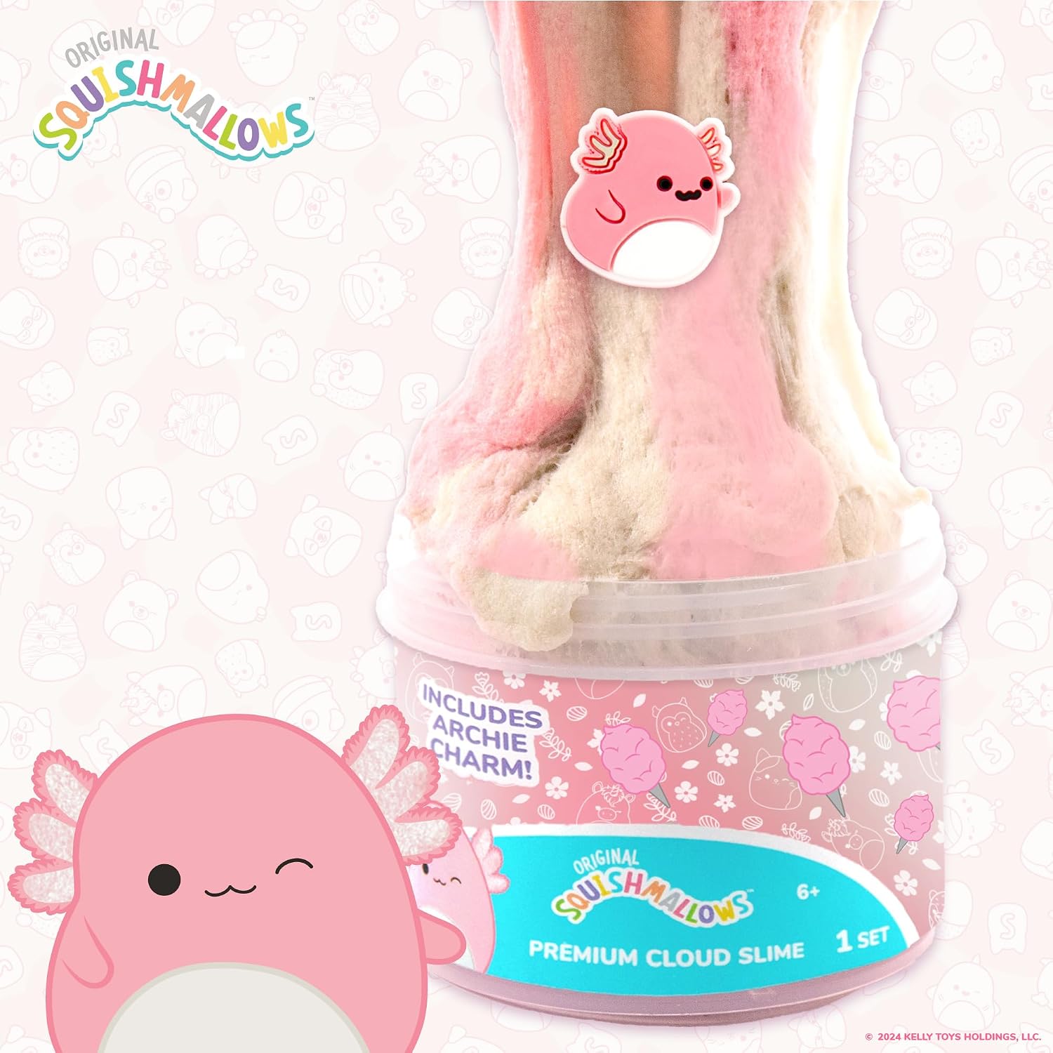 Thumbnail 2 de Original Archie Axolotl Squishmallows Cotton Candy Slime