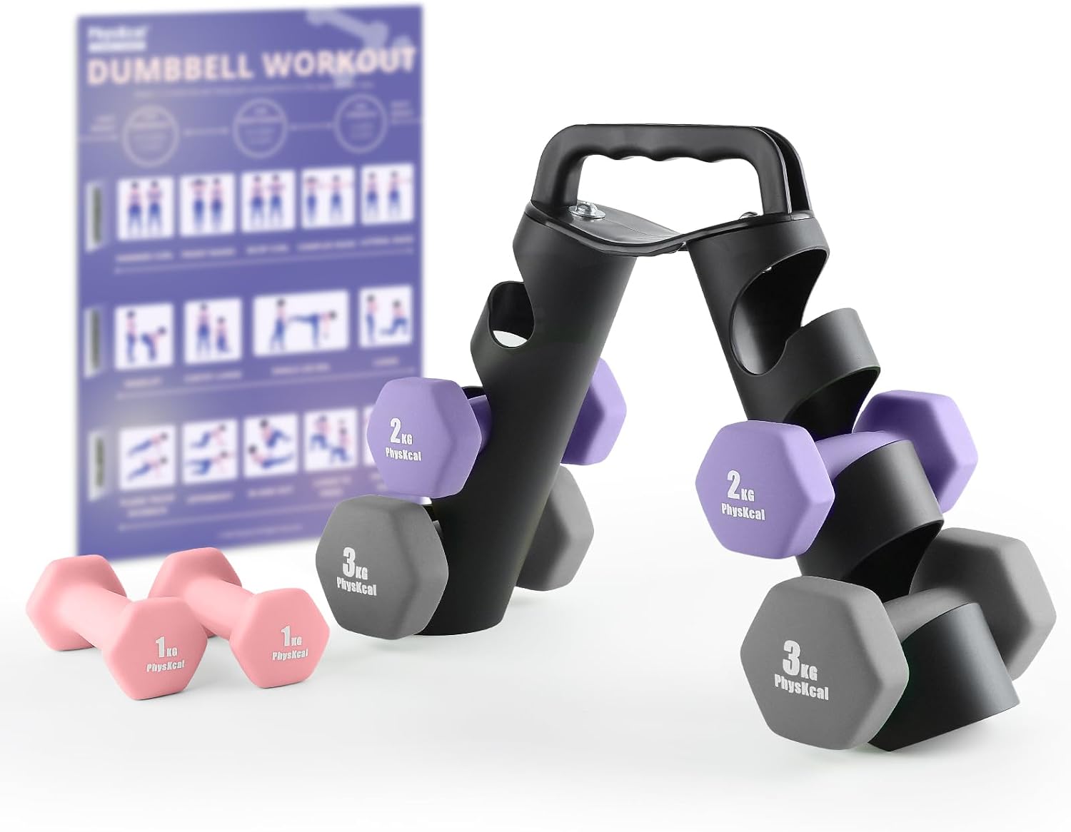 Detalle de PhysKcal Dumbbells Set 1–3 kg