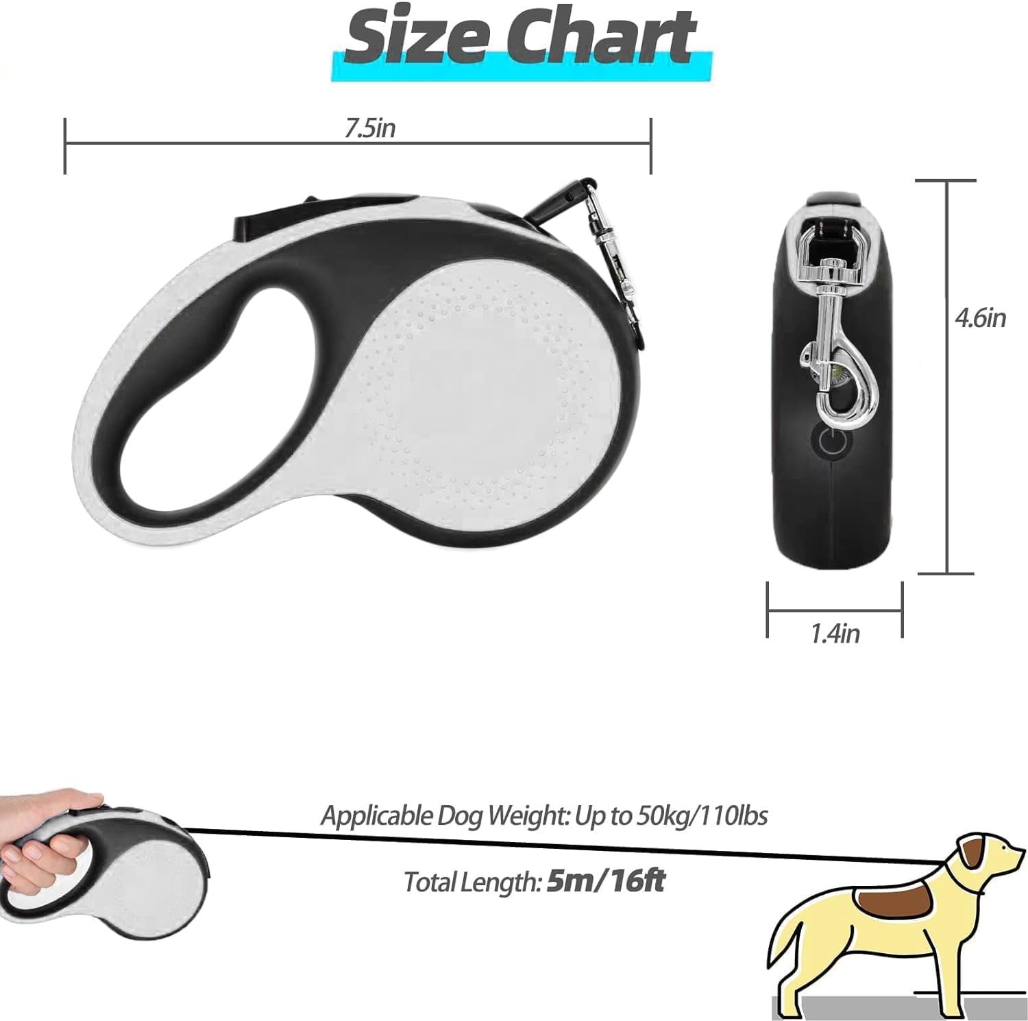 Thumbnail 2 de Extendable Dog Lead with LED Light 5M