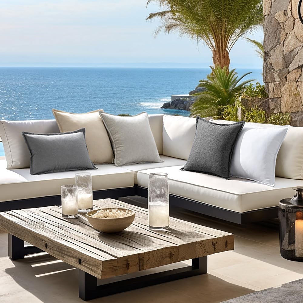 Thumbnail 5 de MIULEE Outdoor Kissenbezug wetterfest, 2er Set 50x50 cm in Beige (ohne Füllung)