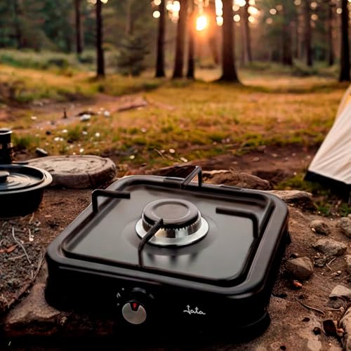 Detalle de Jata JECG2721 cocina de gas portátil de 1 fuego con parrilla para camping