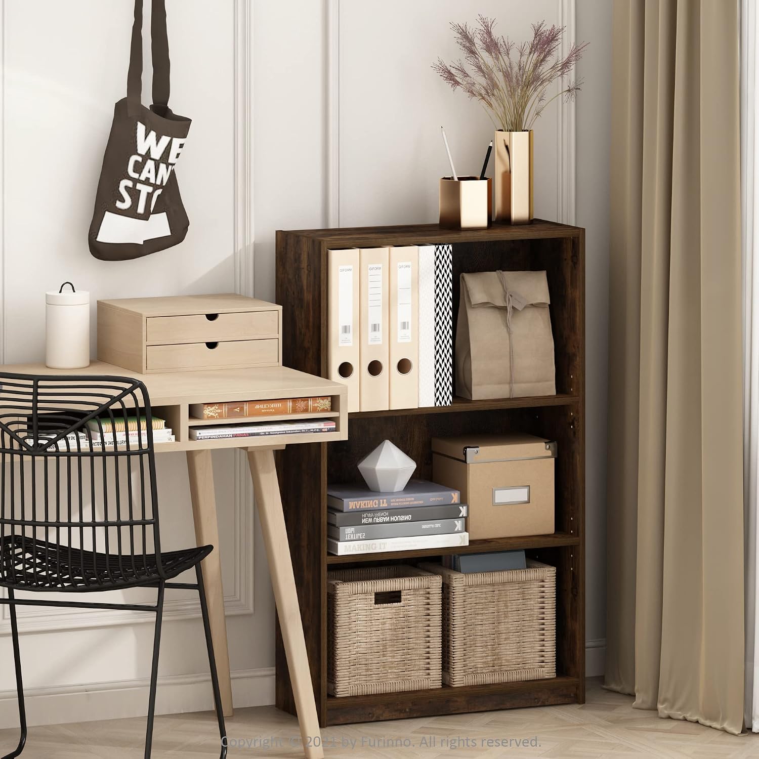 Detalle 2 de Furinno Jaya Librería ajustable 3 niveles 62 cm