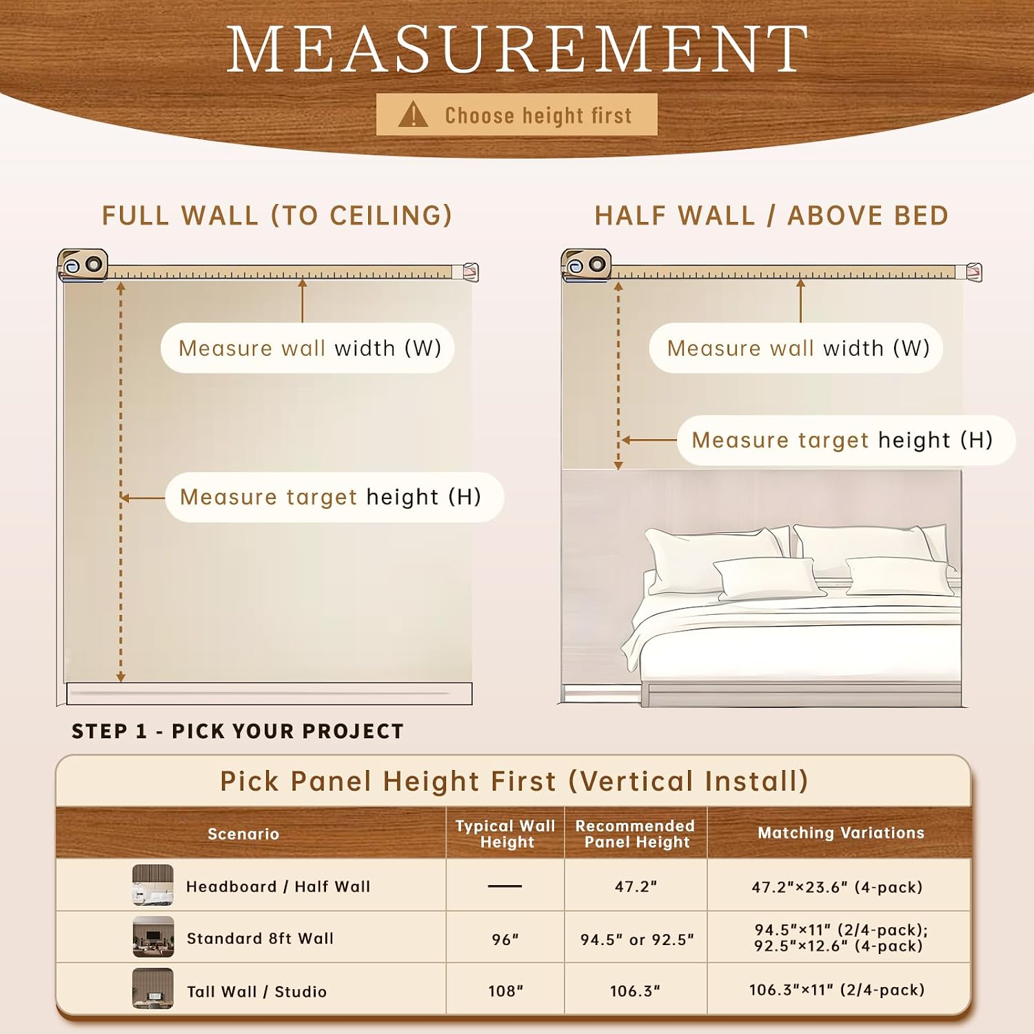 Detalle 1 de RITOLLO 4-Pack Wood Slat Acoustic Wall Panels, 106.3-Inch Gray MDF