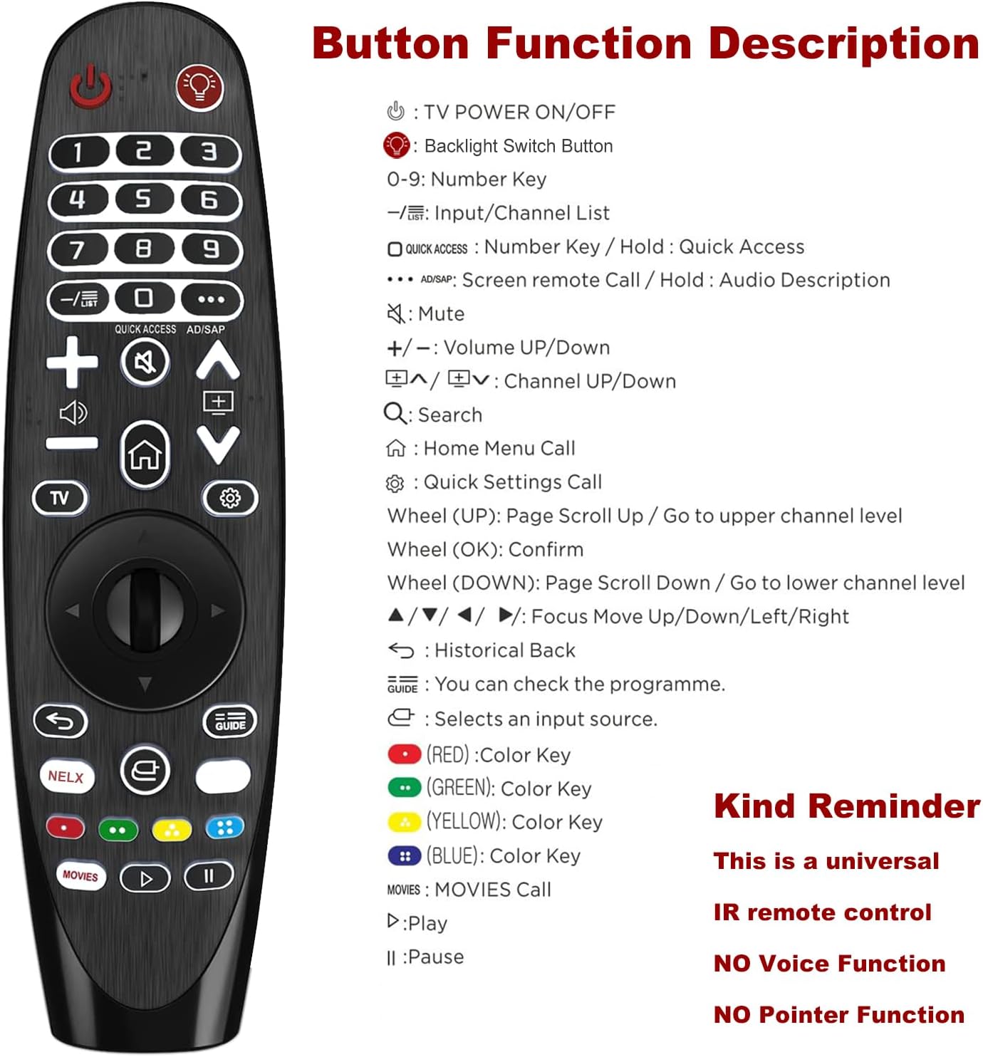 Thumbnail 6 de Telecomando retroilluminato compatibile LG