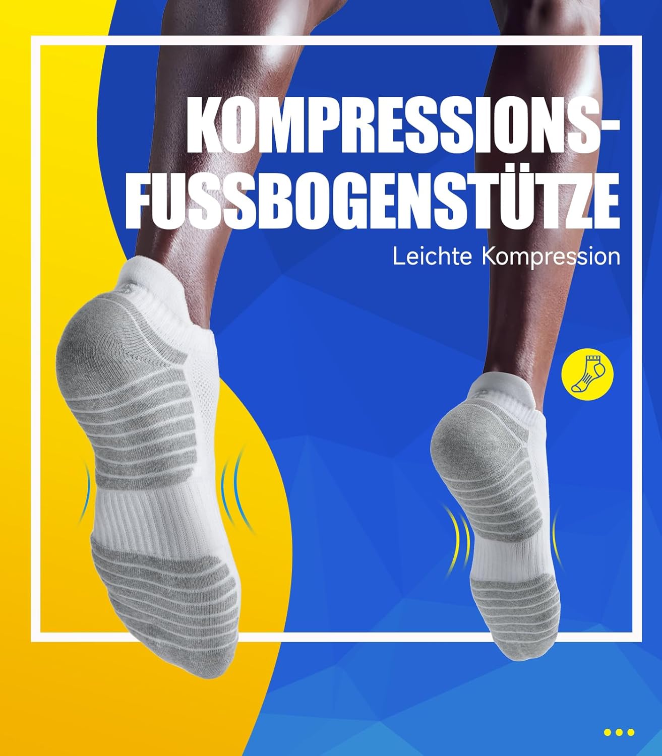 Thumbnail 2 de PULIOU Sneaker Socken Herren/Damen – Gepolsterte Laufsocken aus Baumwolle, atmungsaktiv, 6 Paar
