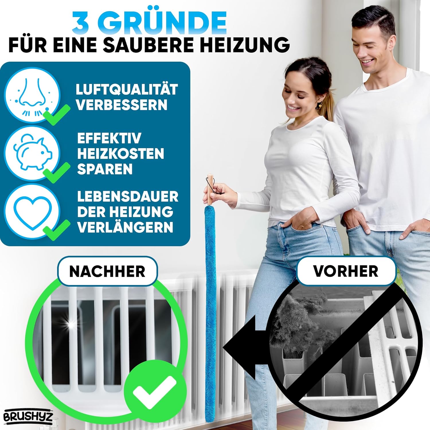 Thumbnail 2 de BRUSHYZ Heizungsbürste 115 cm für Heizkörper
