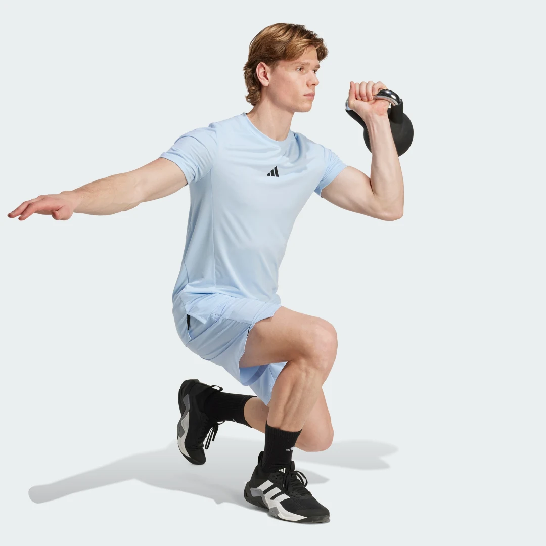 Detalle de Camiseta Designed for Training Workout de Adidas — Azul