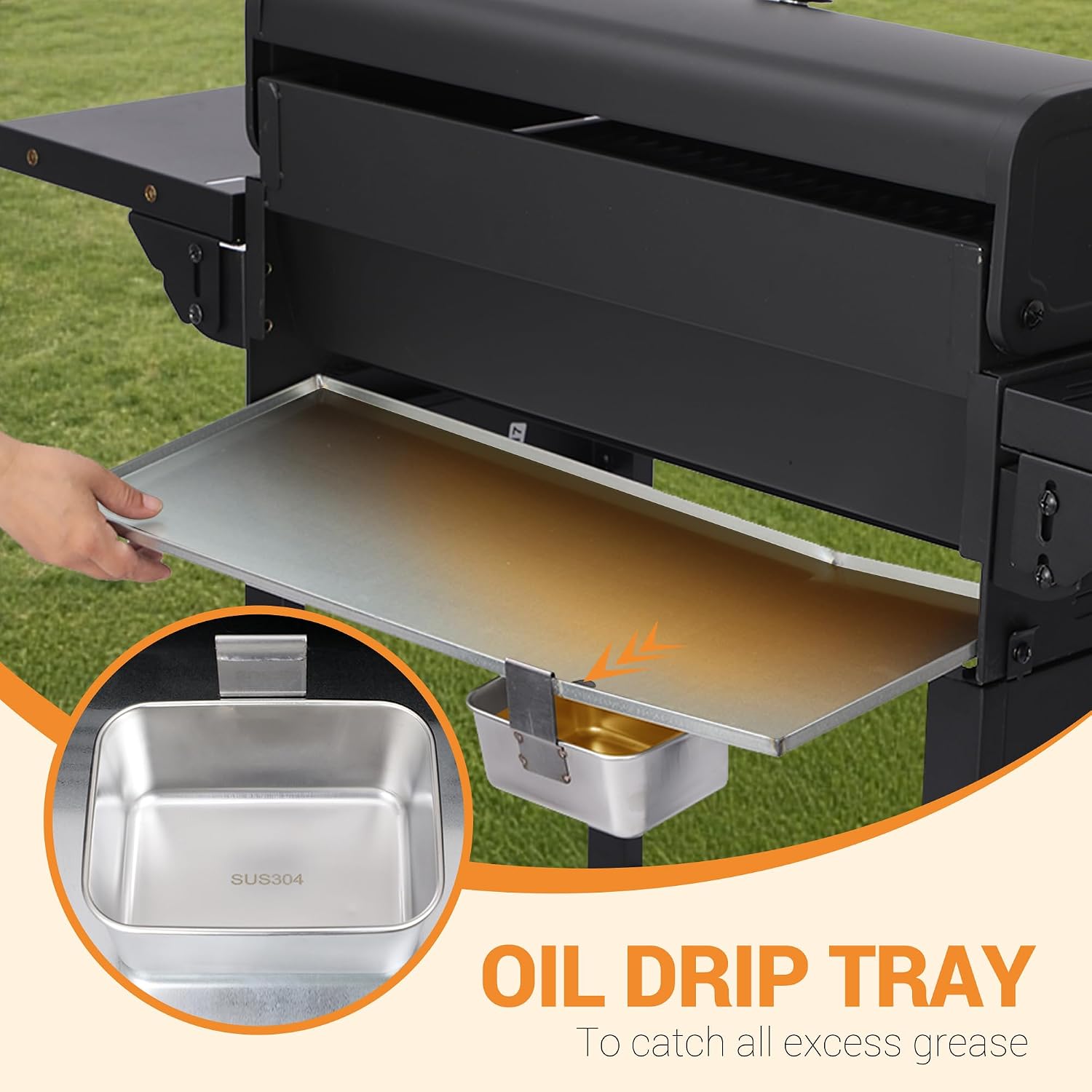 Detalle 1 de GRILL DEPOTS 4-Burner Propane Gas Grill, 40,000 BTU, Cast-Iron Grates